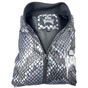 Rebel Vengeance Skull Bomber Jacket‎ - Black (Size M)